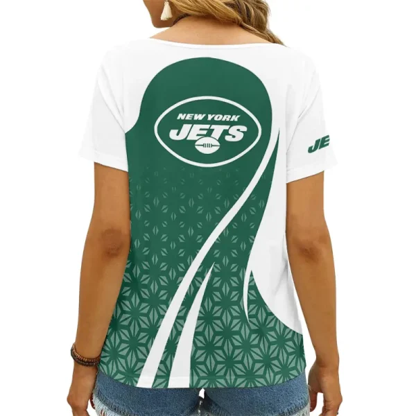 New York Jets Favorite V-Neck T-Shirt for Women Style 2025 ANZ-AGCWTS922 - Image 2