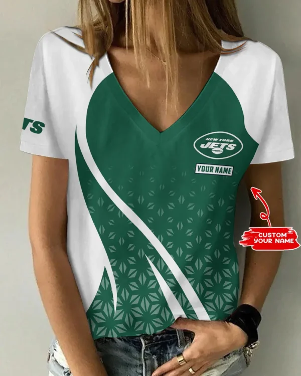 New York Jets Favorite V-Neck T-Shirt for Women Style 2025 ANZ-AGCWTS922