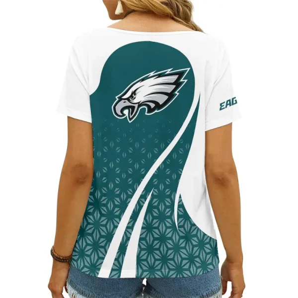 Philadelphia Eagles Favorite V-Neck T-Shirt for Women Style 2025 ANZ-AGCWTS923 - Image 2