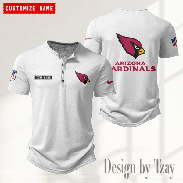Arizona Cardinals Men’s Button Designer T-Shirts New Fashion 2025 ANZMBHCTS001 - Image 2