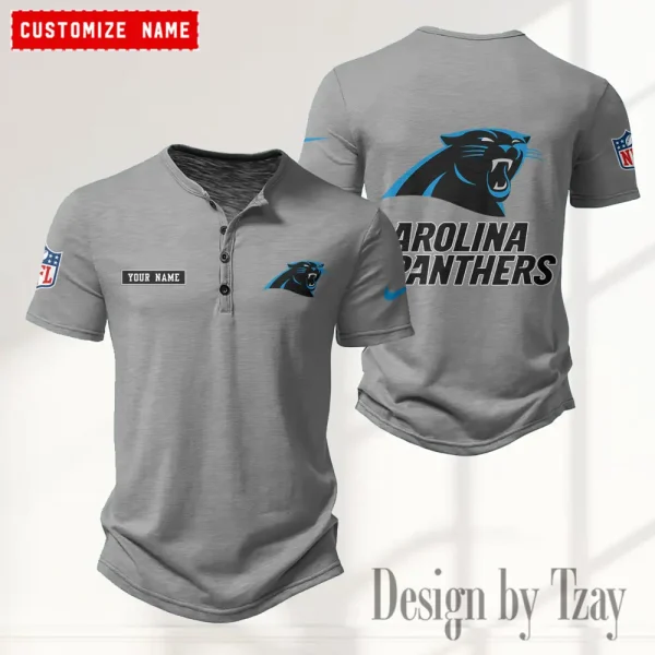Carolina Panthers Men’s Button Designer T-Shirts New Fashion 2025 ANZMBHCTS005 - Image 2