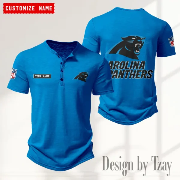 Carolina Panthers Men’s Button Designer T-Shirts New Fashion 2025 ANZMBHCTS005 - Image 3