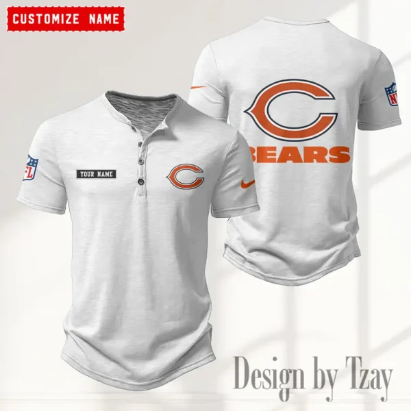 Chicago Bears Men’s Button Designer T-Shirts New Fashion 2025 ANZMBHCTS006 - Image 2