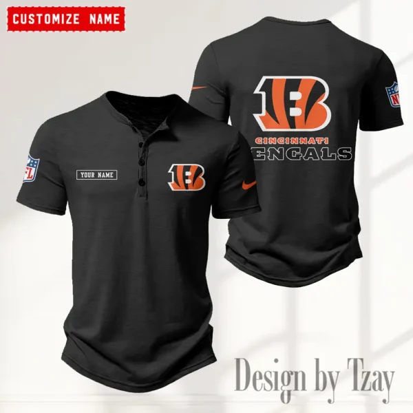 Cincinnati Bengals Men’s Button Designer T-Shirts New Fashion 2025 ANZMBHCTS007 - Image 3
