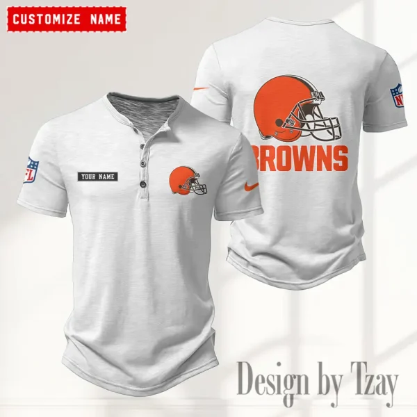 Cleveland Browns Men’s Button Designer T-Shirts New Fashion 2025 ANZMBHCTS008 - Image 5
