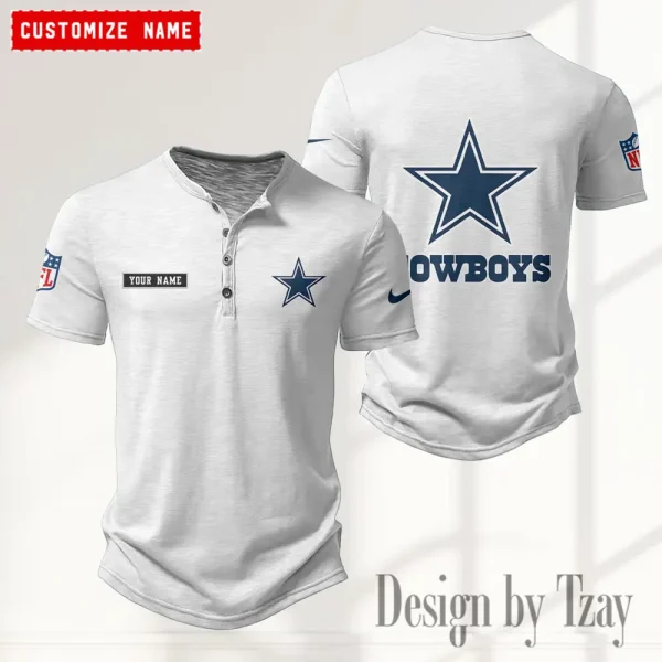 Dallas Cowboys Men’s Button Designer T-Shirts New Fashion 2025 ANZMBHCTS009 - Image 2