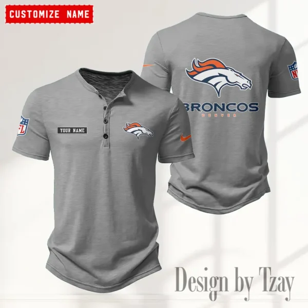 Denver Broncos Men’s Button Designer T-Shirts New Fashion 2025 ANZMBHCTS010 - Image 2