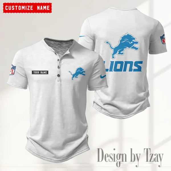 Detroit Lions Men’s Button Designer T-Shirts New Fashion 2025 ANZMBHCTS011 - Image 3