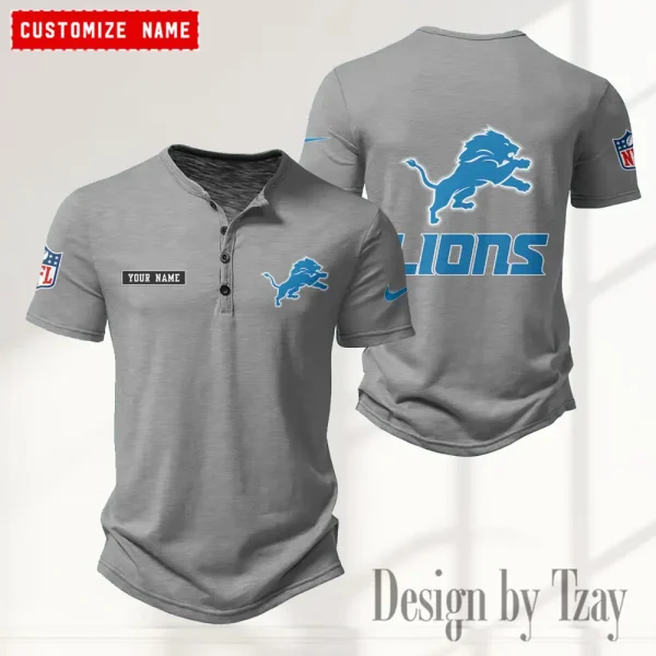 Detroit Lions Men’s Button Designer T-Shirts New Fashion 2025 ANZMBHCTS011 - Image 4