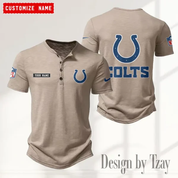 Indianapolis Colts Men’s Button Designer T-Shirts New Fashion 2025 ANZMBHCTS014 - Image 2