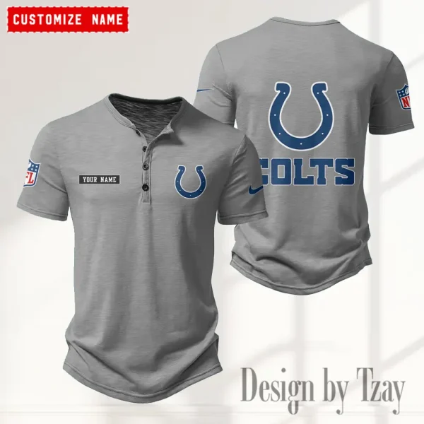 Indianapolis Colts Men’s Button Designer T-Shirts New Fashion 2025 ANZMBHCTS014 - Image 3