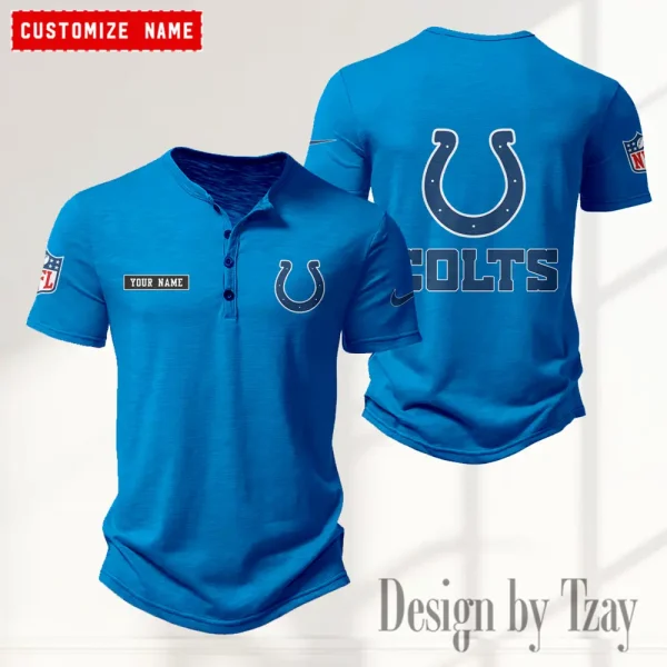 Indianapolis Colts Men’s Button Designer T-Shirts New Fashion 2025 ANZMBHCTS014 - Image 4