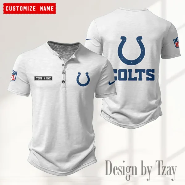 Indianapolis Colts Men’s Button Designer T-Shirts New Fashion 2025 ANZMBHCTS014 - Image 5