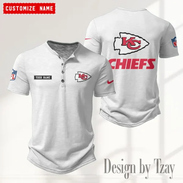 Kansas City Chiefs Men’s Button Designer T-Shirts New Fashion 2025 ANZMBHCTS016 - Image 2