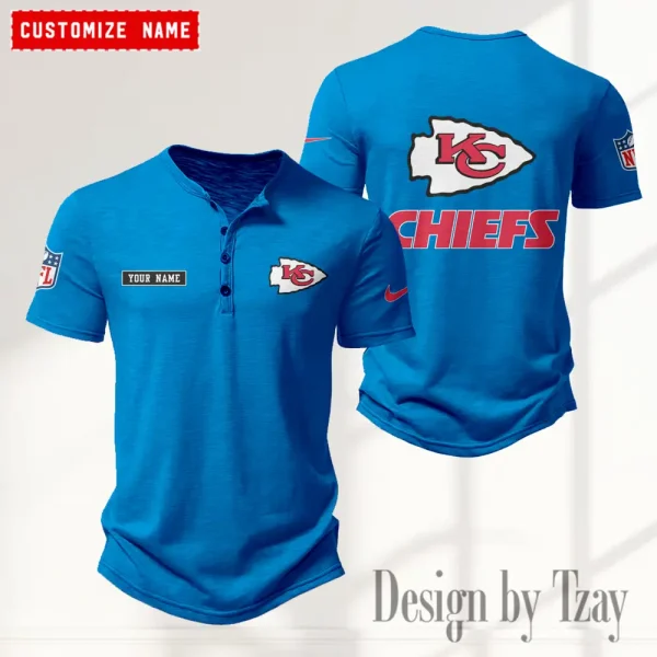 Kansas City Chiefs Men’s Button Designer T-Shirts New Fashion 2025 ANZMBHCTS016 - Image 4
