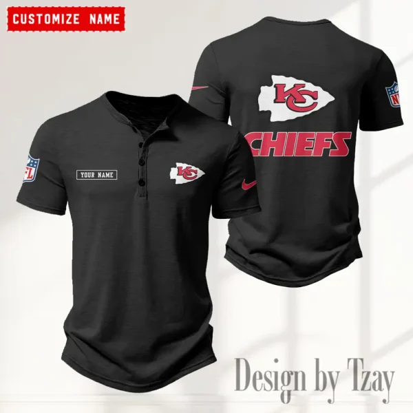 Kansas City Chiefs Men’s Button Designer T-Shirts New Fashion 2025 ANZMBHCTS016 - Image 5