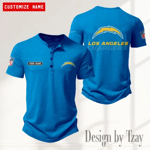 Los Angeles Chargers Men’s Button Designer T-Shirts New Fashion 2025 ANZMBHCTS018
