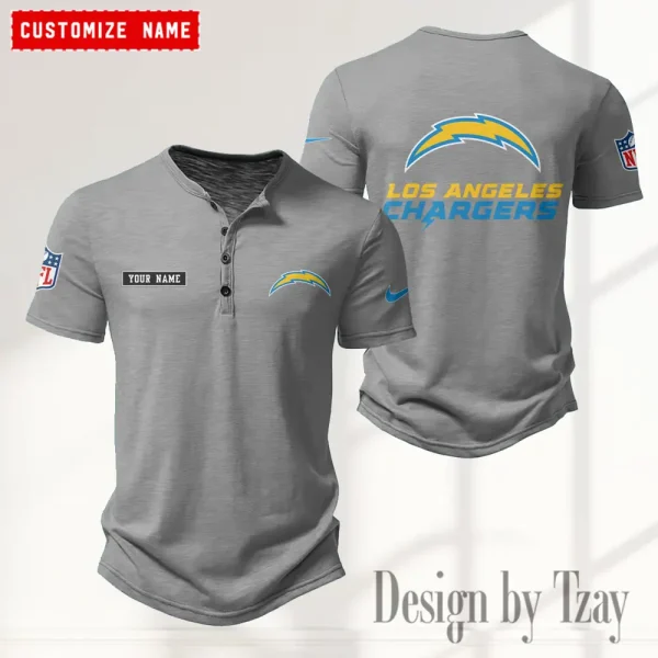 Los Angeles Chargers Men’s Button Designer T-Shirts New Fashion 2025 ANZMBHCTS018 - Image 3