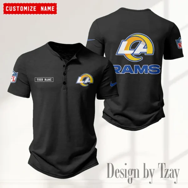 Los Angeles Rams Men’s Button Designer T-Shirts New Fashion 2025 ANZMBHCTS019
