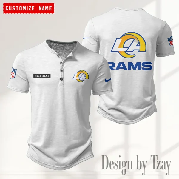 Los Angeles Rams Men’s Button Designer T-Shirts New Fashion 2025 ANZMBHCTS019 - Image 2
