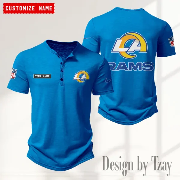 Los Angeles Rams Men’s Button Designer T-Shirts New Fashion 2025 ANZMBHCTS019 - Image 3