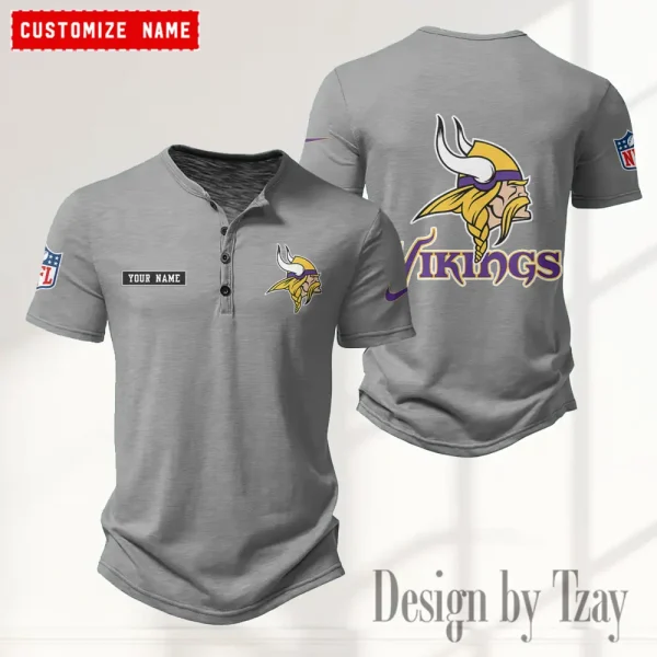 Minnesota Vikings Men’s Button Designer T-Shirts New Fashion 2025 ANZMBHCTS021