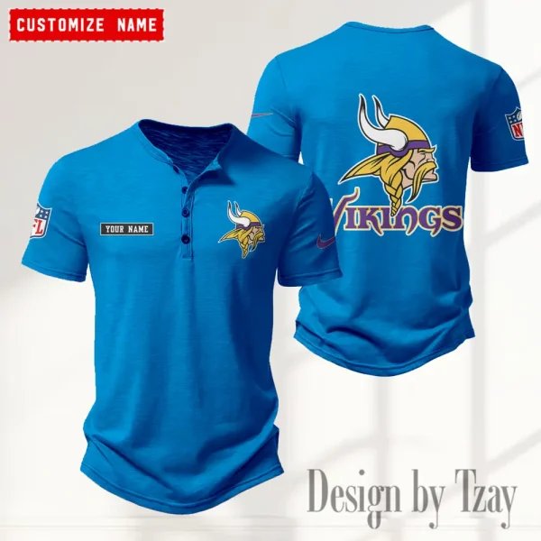 Minnesota Vikings Men’s Button Designer T-Shirts New Fashion 2025 ANZMBHCTS021 - Image 5