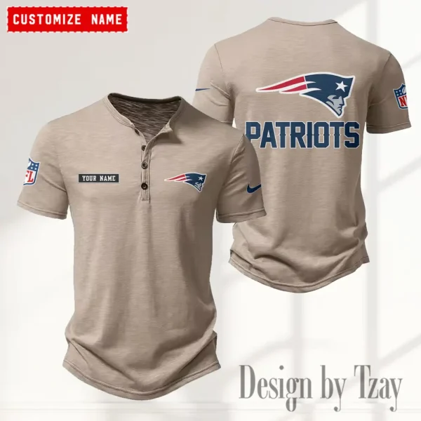 New England Patriots Men’s Button Designer T-Shirts New Fashion 2025 ANZMBHCTS022 - Image 2