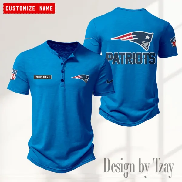 New England Patriots Men’s Button Designer T-Shirts New Fashion 2025 ANZMBHCTS022 - Image 3
