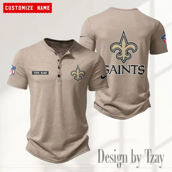 New Orleans Saints Men’s Button Designer T-Shirts New Fashion 2025 ANZMBHCTS023