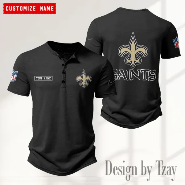 New Orleans Saints Men’s Button Designer T-Shirts New Fashion 2025 ANZMBHCTS023 - Image 3
