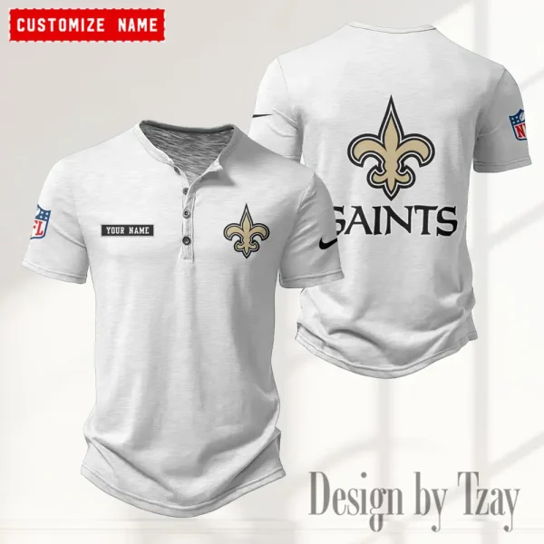 New Orleans Saints Men’s Button Designer T-Shirts New Fashion 2025 ANZMBHCTS023 - Image 4