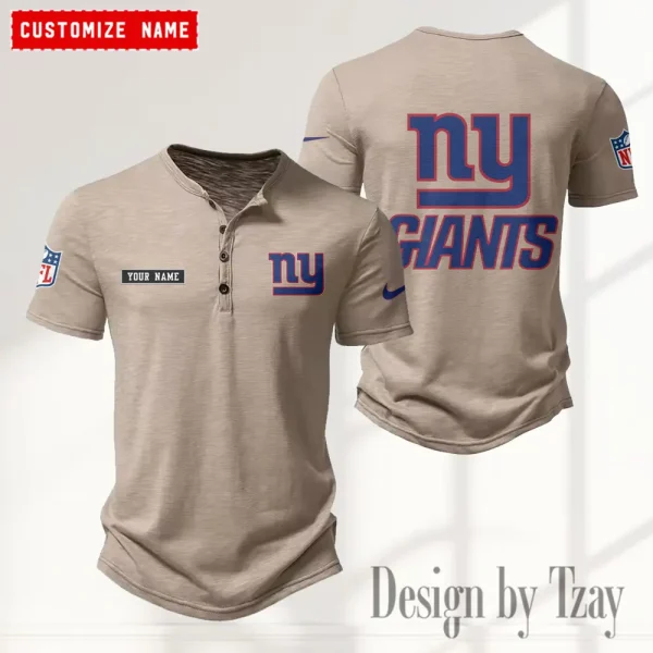 New York Giants Men’s Button Designer T-Shirts New Fashion 2025 ANZMBHCTS024 - Image 2
