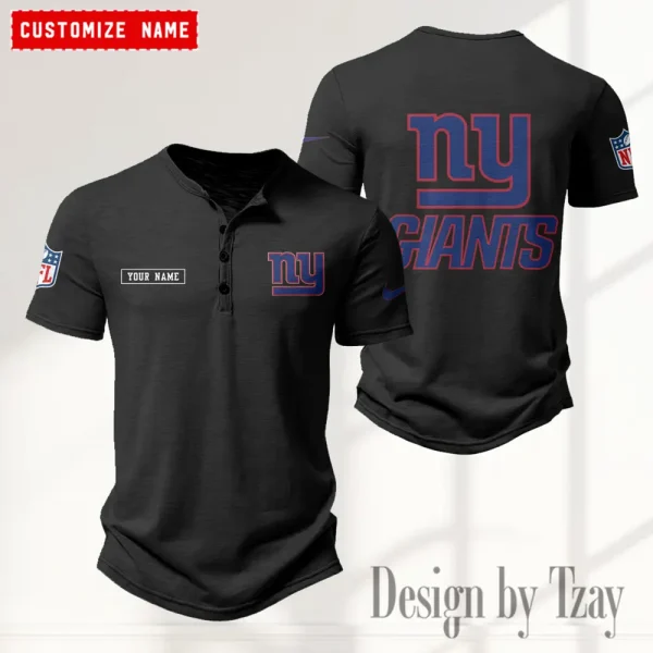 New York Giants Men’s Button Designer T-Shirts New Fashion 2025 ANZMBHCTS024 - Image 3