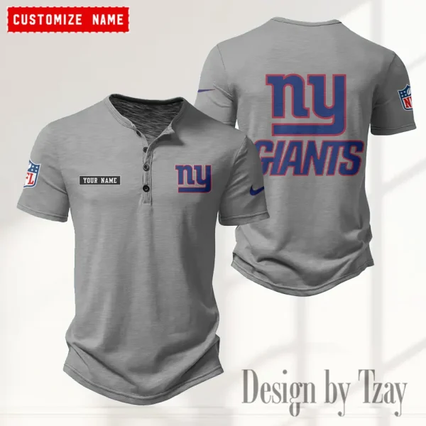 New York Giants Men’s Button Designer T-Shirts New Fashion 2025 ANZMBHCTS024 - Image 5
