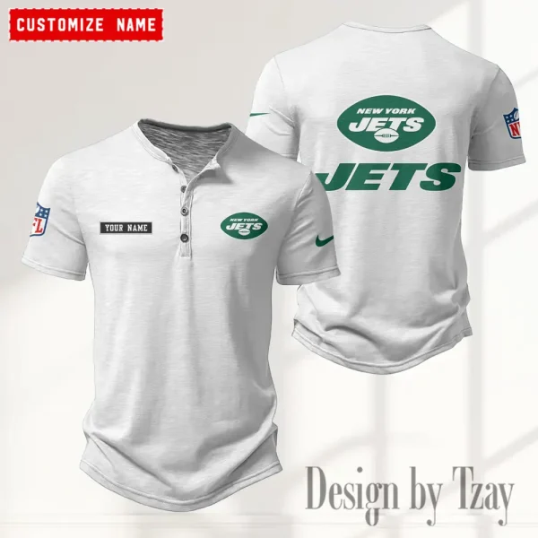New York Jets Men’s Button Designer T-Shirts New Fashion 2025 ANZMBHCTS025 - Image 2