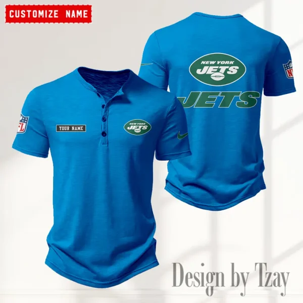 New York Jets Men’s Button Designer T-Shirts New Fashion 2025 ANZMBHCTS025 - Image 3