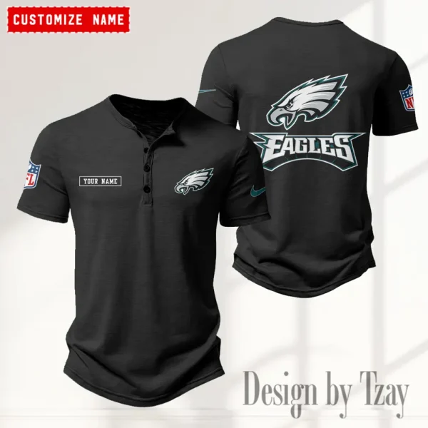 Philadelphia Eagles Men’s Button Designer T-Shirts New Fashion 2025 ANZMBHCTS026 - Image 2