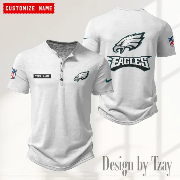 Philadelphia Eagles Men’s Button Designer T-Shirts New Fashion 2025 ANZMBHCTS026 - Image 4