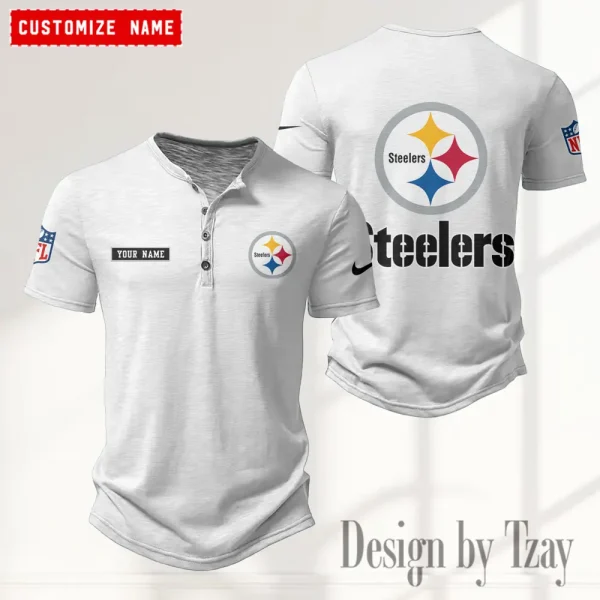 Pittsburgh Steelers Men’s Button Designer T-Shirts New Fashion 2025 ANZMBHCTS027 - Image 4