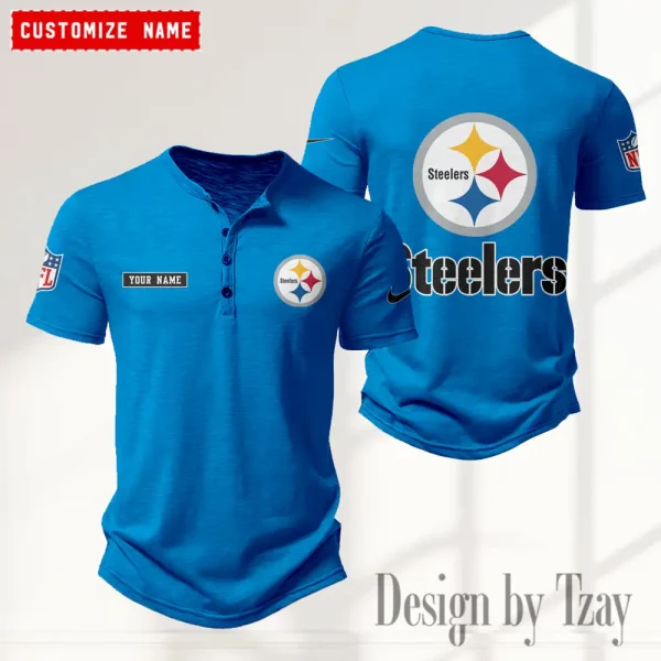 Pittsburgh Steelers Men’s Button Designer T-Shirts New Fashion 2025 ANZMBHCTS027 - Image 5