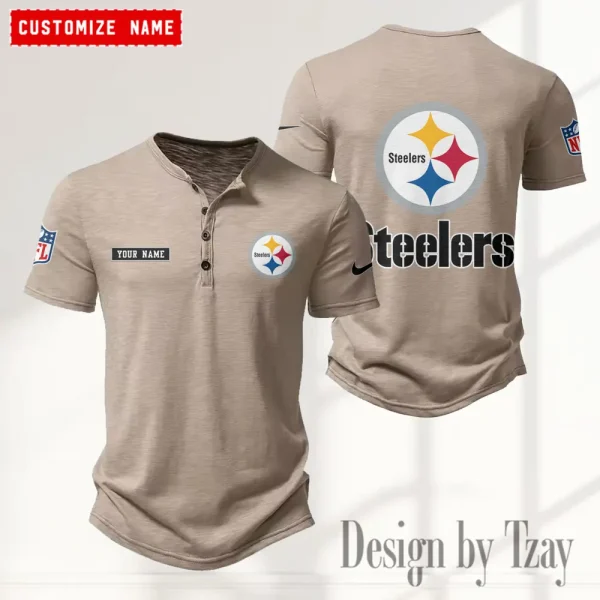 Pittsburgh Steelers Men’s Button Designer T-Shirts New Fashion 2025 ANZMBHCTS027