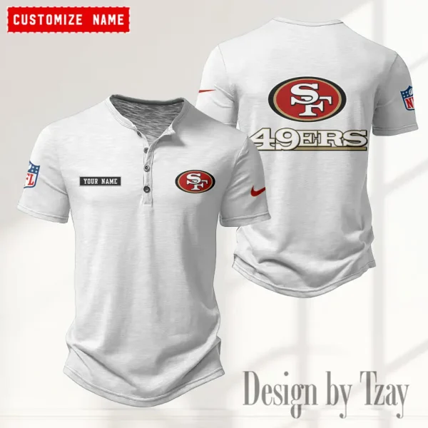 San Francisco 49ers Men’s Button Designer T-Shirts New Fashion 2025 ANZMBHCTS028