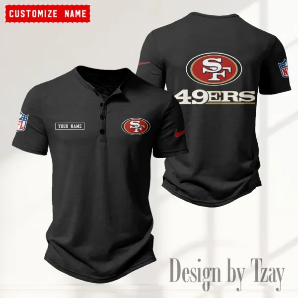 San Francisco 49ers Men’s Button Designer T-Shirts New Fashion 2025 ANZMBHCTS028 - Image 4