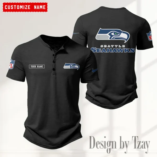 Seattle Seahawks Men’s Button Designer T-Shirts New Fashion 2025 ANZMBHCTS029