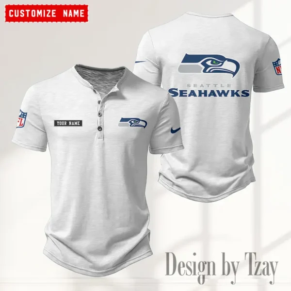 Seattle Seahawks Men’s Button Designer T-Shirts New Fashion 2025 ANZMBHCTS029 - Image 4