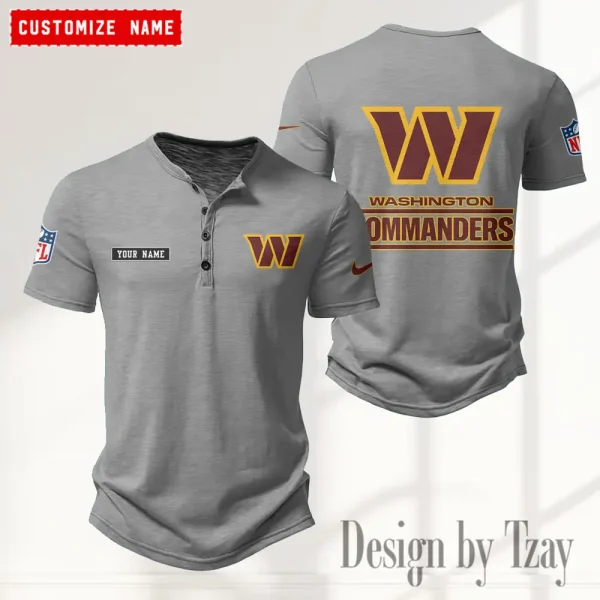 Washington Commanders Men’s Button Designer T-Shirts New Fashion 2025 ANZMBHCTS032