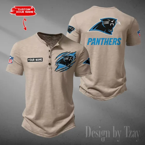 Carolina Panthers Men’s Button Designer T-Shirts New Fashion 2025 ANZMBHCTS040 - Image 2