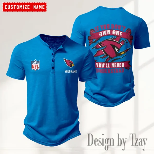 Arizona Cardinals Men’s Button Designer T-Shirts New Fashion 2025 ANZMBHCTS065 - Image 2