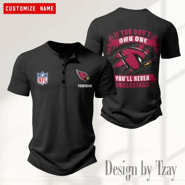 Arizona Cardinals Men’s Button Designer T-Shirts New Fashion 2025 ANZMBHCTS065 - Image 3